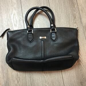 Cole Haan Black Pebbled Leather HandBag Tote Bag